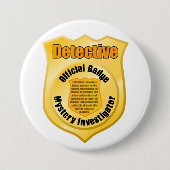 Detective Official Badge Mystery Investigator Ronde Button 7,6 Cm (Voorkant)
