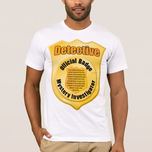 Detective Official Badge Mystery Investigator T-shirt (Voorkant)