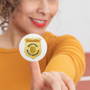 Detective Officieel Badge Mysterie Onderzoeker Ronde Sticker