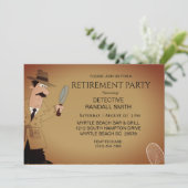 Detective Pensioen Party Uitnodiging (Staand voorkant)