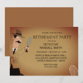 Detective Pensioen Party Uitnodiging (Voorkant / Achterkant)