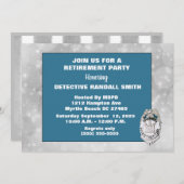 Detective Pensioen Party Uitnodiging (Voorkant / Achterkant)