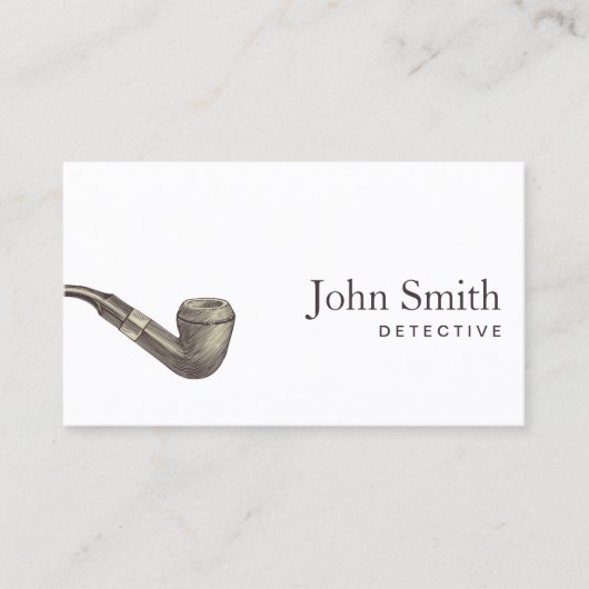 Detective Plain Retro Pipe Professional Visitekaartje (Voorkant)