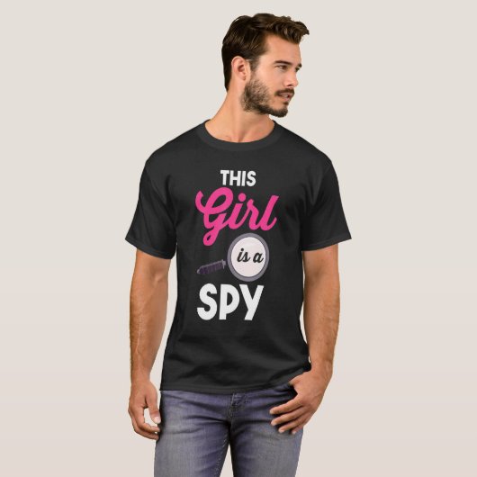 Detective Private Investigator Secret Spy Deze Gir T-shirt (Voorkant volledig)