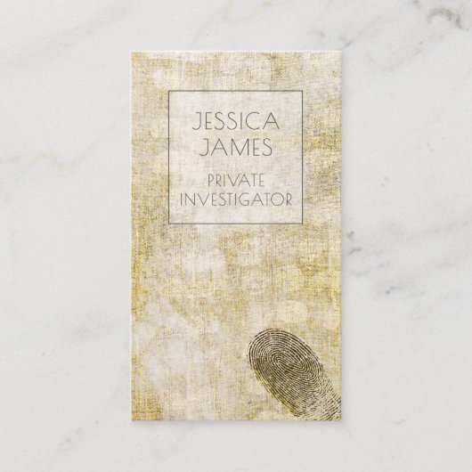 Detective Private Investigator-vingerafdruk Visitekaartje (Voorkant)