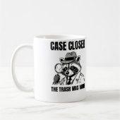 Detective Raccoon "Case Closed" Humor Graphic Koffiemok (Links)