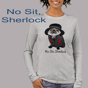 Detective Sherlock Pug Hond Liefhebber Zwerver Tri-Blend Shirt