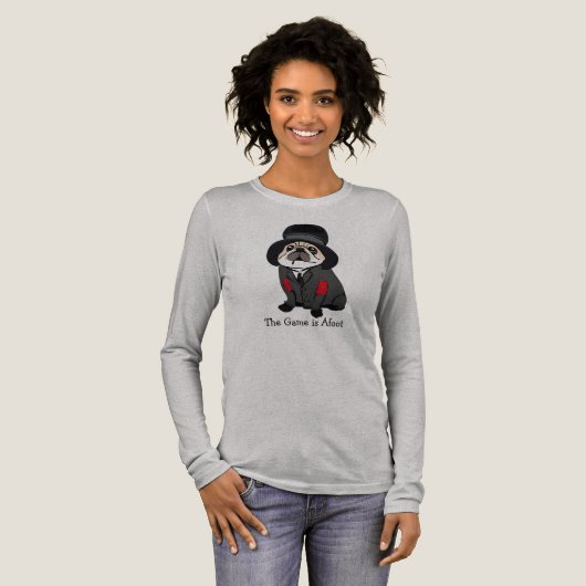 Detective Sherlock Pug Hondenliefhebber Hobo Tri-Blend Shirt (Voorkant)