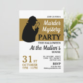 Detective Silhouette, moordmysterie Halloween Kaart (Staand voorkant)