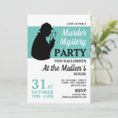 Detective Silhouette, moordmysterie Halloween Kaart (Staand voorkant)