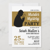 Detective Silhouette, Murder Mystery Birthday Kaart (Voorkant)