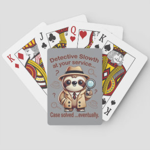 "Detective Sloth" Sloth particulier onderzoek bure Pokerkaarten