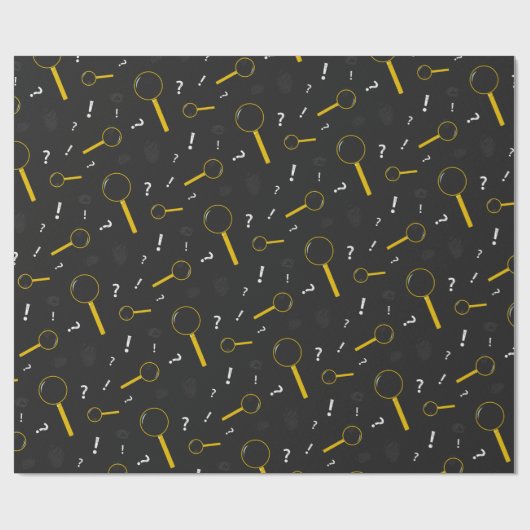 Detective Spyglass en Vingerafdrukken Fun Cadeaupapier (Vlak)