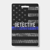 Detective Thin Blue Line Vervuild Vlag Badge (Achterkant)