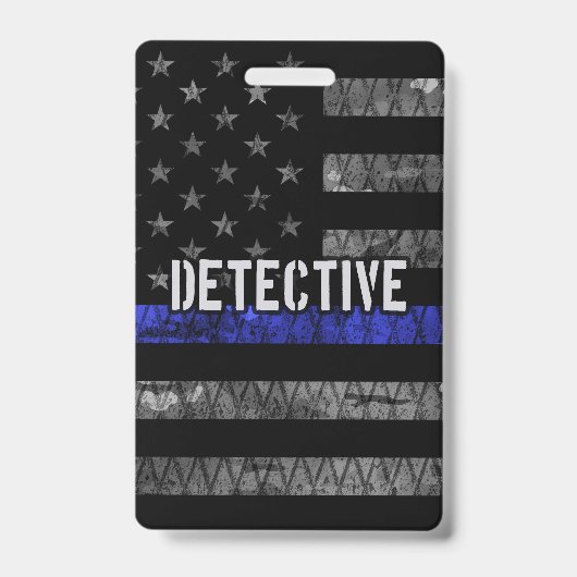 Detective Thin Blue Line Vervuild Vlag Badge (Voorzijde)