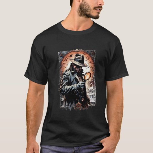 Detective vergrootglas ontwerp t-shirt (Voorkant)