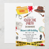 Detective verjaardagsfeest uitnodiging (Voorkant / Achterkant)