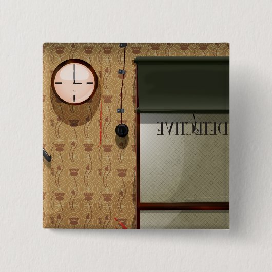 Detectivebureau Vierkante Button 5,1 Cm (Voorkant)