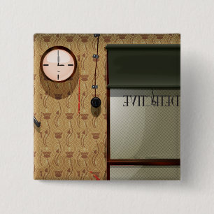 Detectivebureau Vierkante Button 5,1 Cm