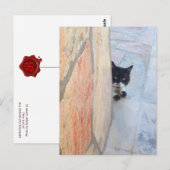 DETECTIVEKAT Achter DE STENEN MUUR / Vaderdag Briefkaart (Voorkant / Achterkant)