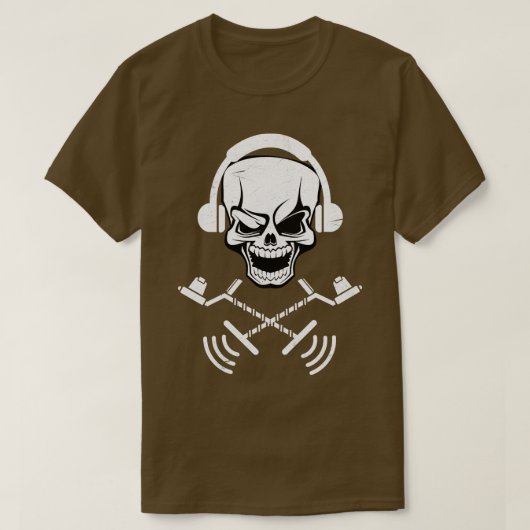 Detectoring metaaldetector schedel t-shirt (Design voorkant)