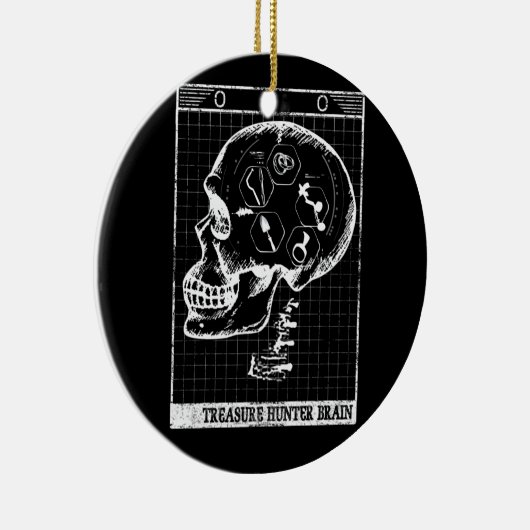 Detectorist Brain Scan Metal Detector Treasure Keramisch Ornament (Rechts)