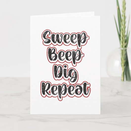 Detectorist Metaal Detecteren Herhaal Grappig gesc Kaart (Voorkant)