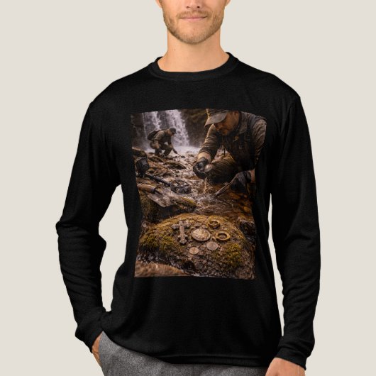 Detectorist Schatjager Grafisch Tri-Blend Shirt (Voorkant volledig)