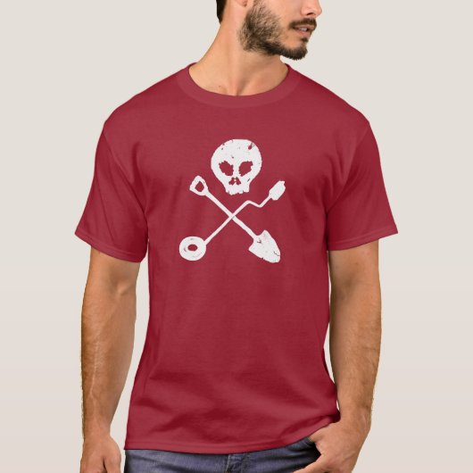 Detectorist Skull - Sondengänger Schädel T-shirt (Voorkant)