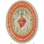 DETENTE Sacred Heart Pope Pius lX Prayer Sticker (Voorkant)