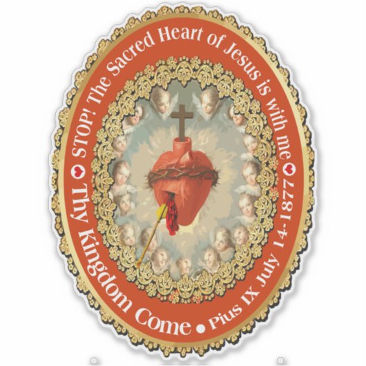 DETENTE Sacred Heart Pope Pius lX Prayer Sticker (Voorkant)
