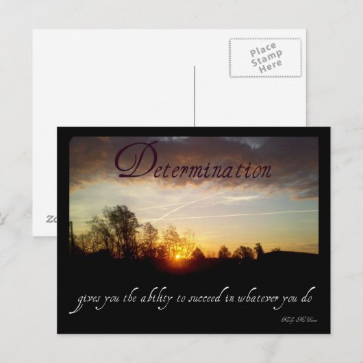 Determination Inspirerend Quote Briefkaart (Voorkant / Achterkant)