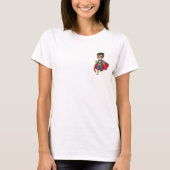Determined Cartoon Superhero Boy Running T-shirt (Voorkant)