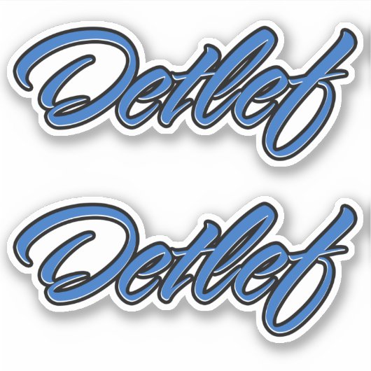 Detlef Name blue Aufkleber Sticker Stickerset (Voorkant)