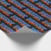 Detlev Vorname Name Graffiti blue orange Cadeaupapier (Hoek)