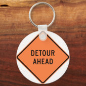 Detour Construction Highway SIgn Sleutelhanger (Voorkant)