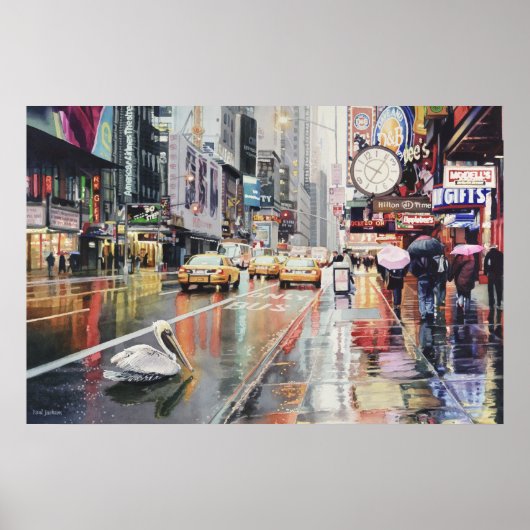 "Detour" Pelican in New York Poster (Voorkant)