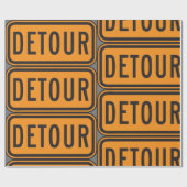 Detour Road Sign Cadeaupapier (Vlak)