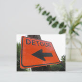 Detour Sign Briefkaart (Staand voorkant)