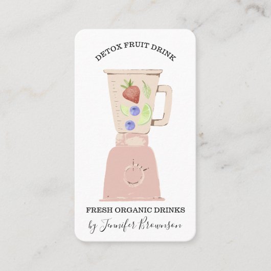 Detox verse drank blender visitekaartje (Voorkant)