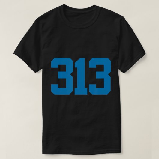 Detroit 313 Area Code - GRIT - Sports Fan - Detroi T-shirt (Design voorkant)