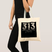 Detroit 313 Area Code Skyline Michigan Tote Bag (Voorkant (product))