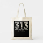 Detroit 313 Area Code Skyline Michigan Tote Bag (Achterkant)