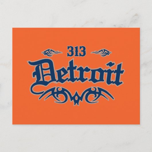 Detroit 313 briefkaart (Voorkant)