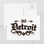 Detroit 313 briefkaart (Voorkant / Achterkant)