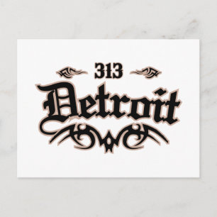 Detroit 313 briefkaart