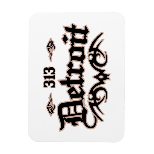 Detroit 313 magneet (Verticaal)