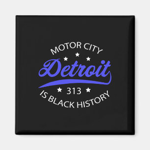 Detroit 313 Motor City Black Geschiedenis Maand Magneet