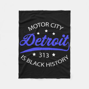 Detroit 313 Motor City Maand van de zwarte geschie Fleece Deken