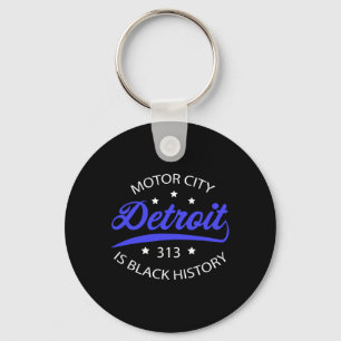Detroit 313 Motor City Maand van de zwarte geschie Sleutelhanger